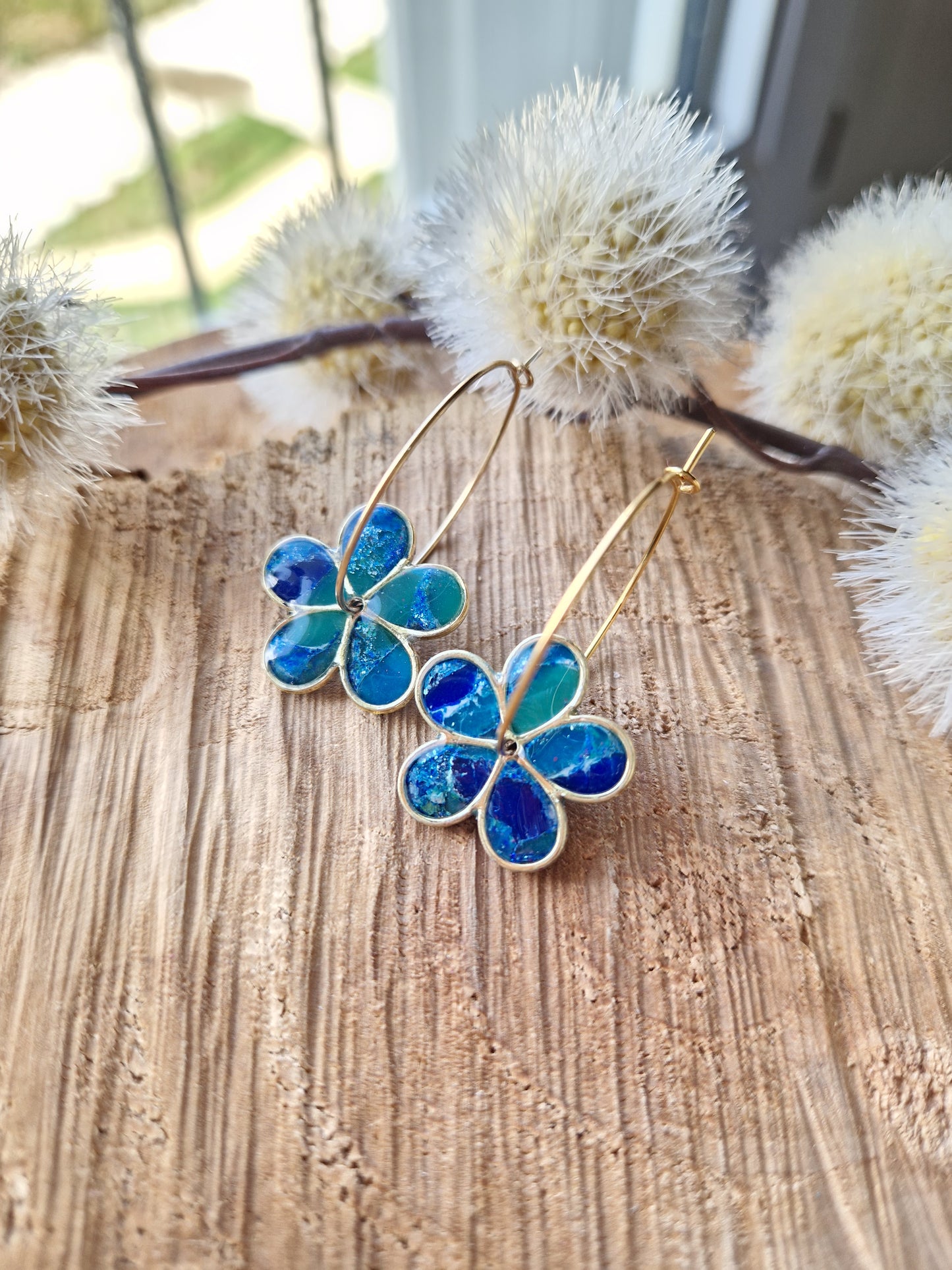 Boucles "Flora" Lagon.
