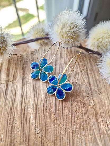 Boucles "Flora" Lagon.