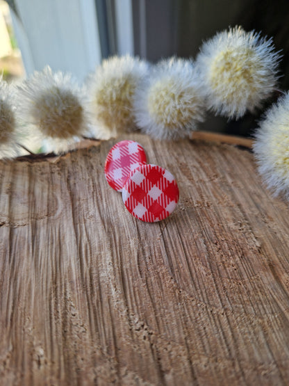 Puces rondes vichy rouge ❤️