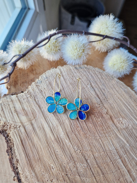 Boucles "Flora 🌸 " Lagon.