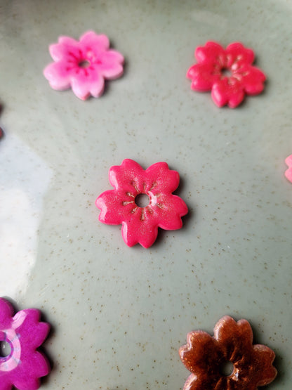 Pampilles "Fleurs de Cerisier 🌸" finition brillante (sans créoles).