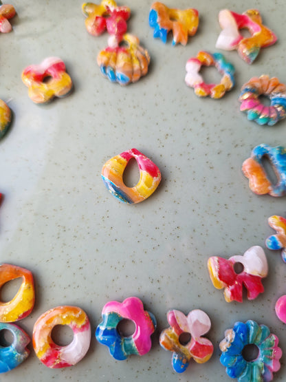 Minies pampilles effet pierre d'agate Rainbow 🌈 finition brillantes (sans créoles)