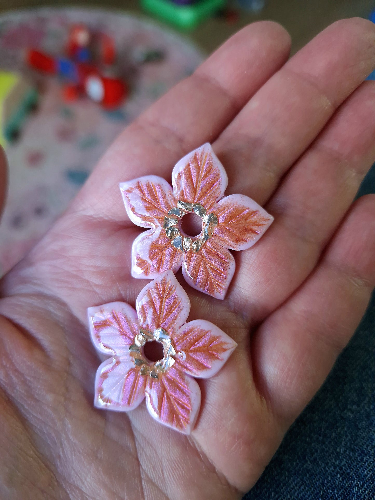 Pampilles "Fleurs de Noël" (sans créoles).