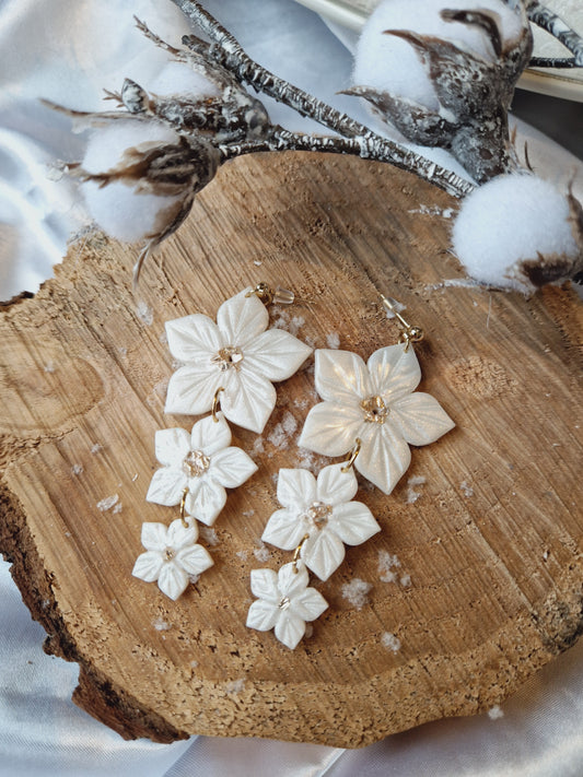 Boucles "Trio fleurs de Noël"