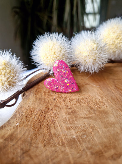 Pin's rose fushia pailleté 💕