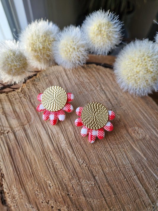 Boucles "Fanny" Vichy ❤️ or.