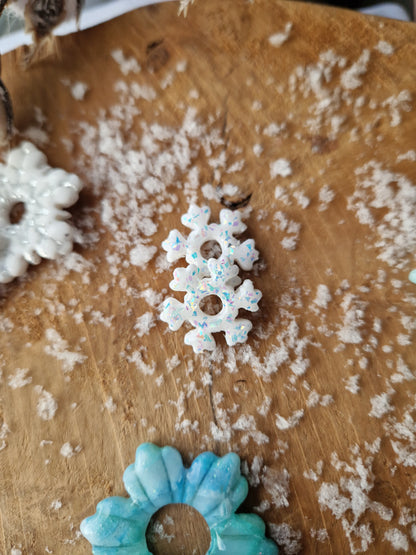 Pampilles "Flocons ❄️" (sans créoles) finition brillante.