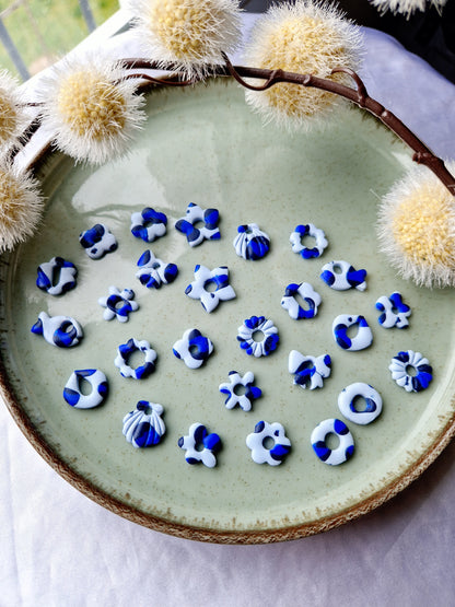 Minies pampilles "Léopard 🐆💙" (sans créoles).
