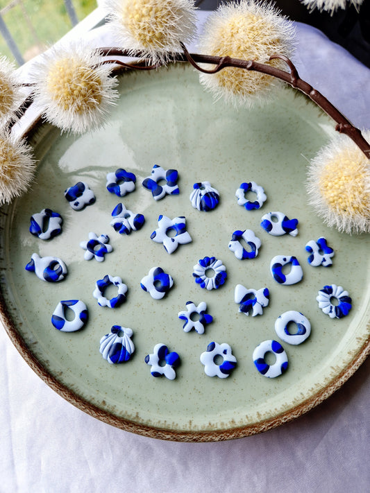 Minies pampilles "Léopard 🐆💙" (sans créoles).