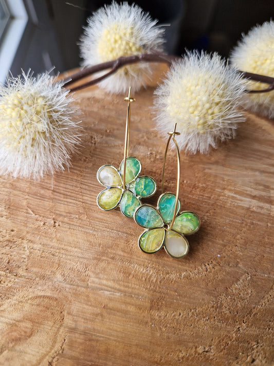 Boucles "Flora"💚