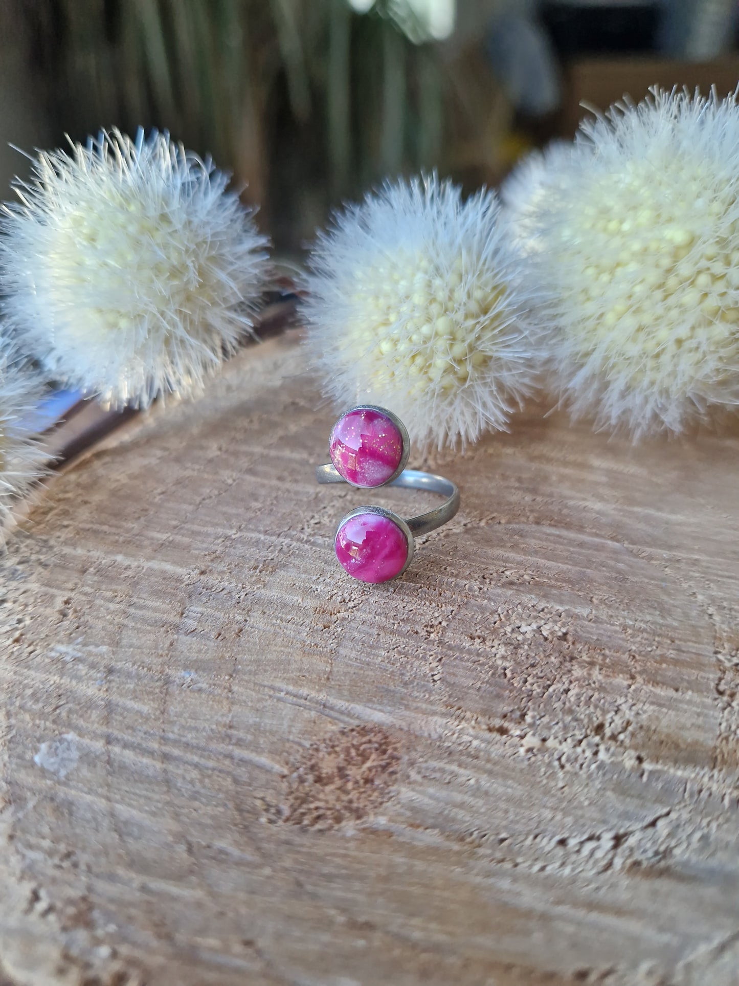 Bague ajustable argent.