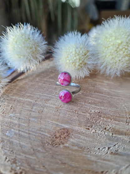Bague ajustable argent.