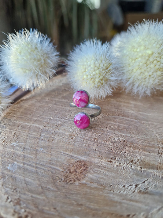 Bague ajustable argent.