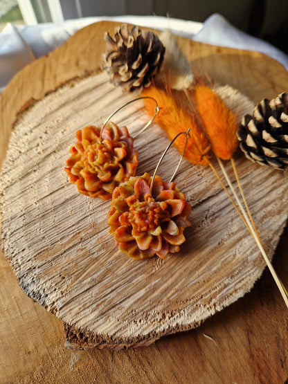 Boucles fleur chrysanthème.