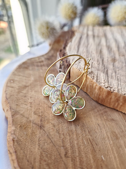 Boucles "Flora 🌸" anti gaspi Néon.