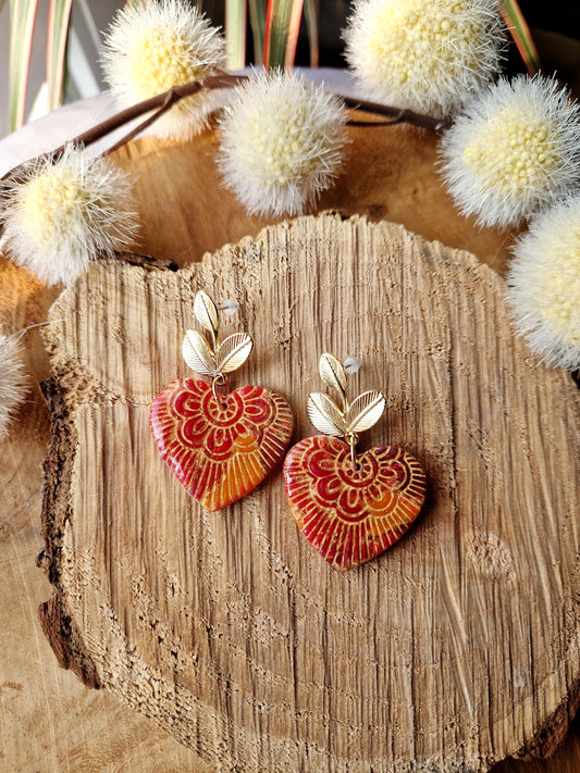 Boucles "Coeur mandala"