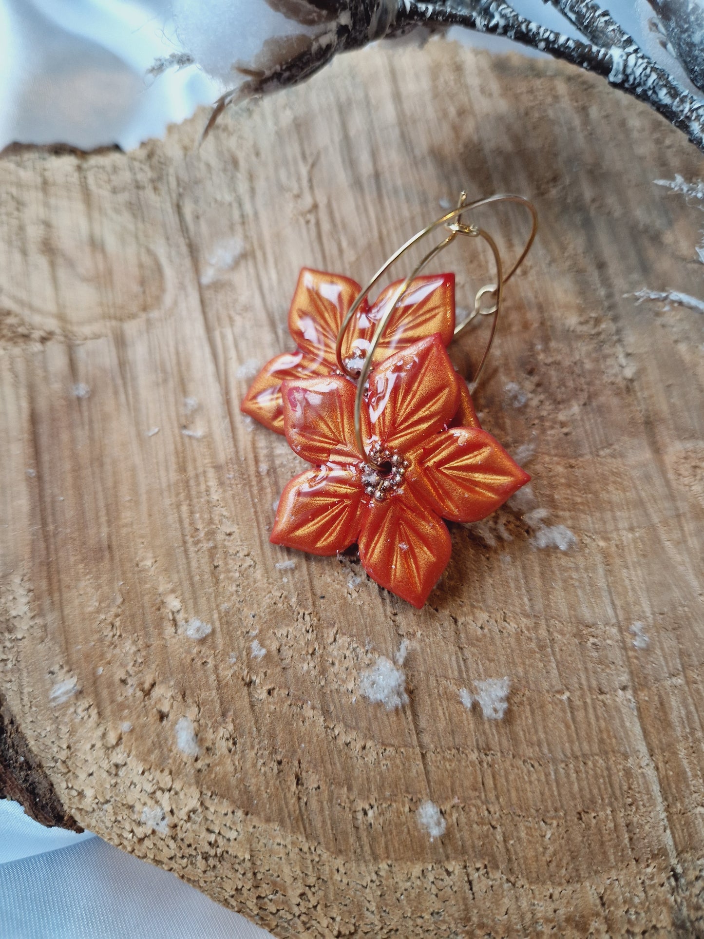 Boucles "Fleurs de Noël"