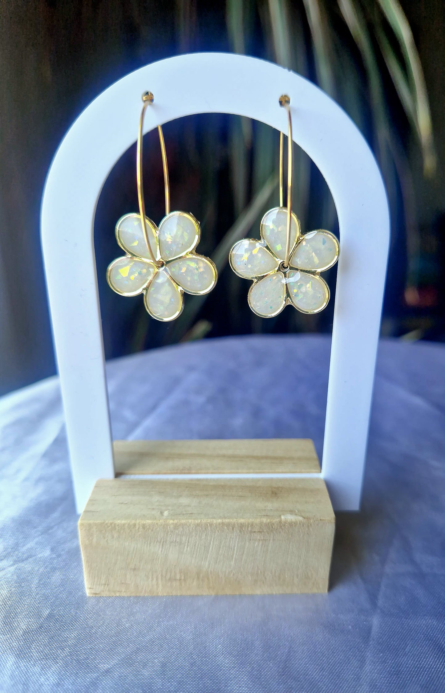 Boucles "Flora 🌸" Opale ✨️