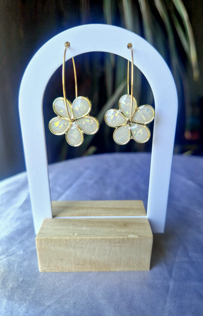 Boucles "Flora 🌸" Opale ✨️