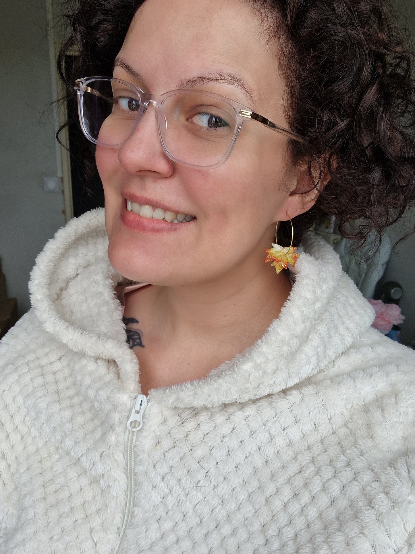 Boucles "Feuilles 🍁🧡"