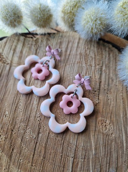 Boucles "Duo de 🌸" Vichy 🩷🎀