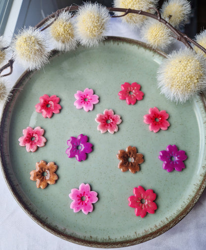 Pampilles "Fleurs de Cerisier 🌸" finition brillante (sans créoles).