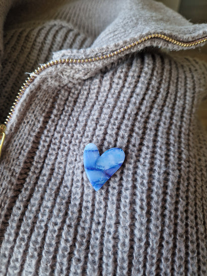 Pin's cœur marbré bleu 💙