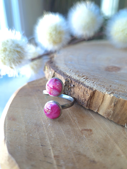 Bague ajustable argent.