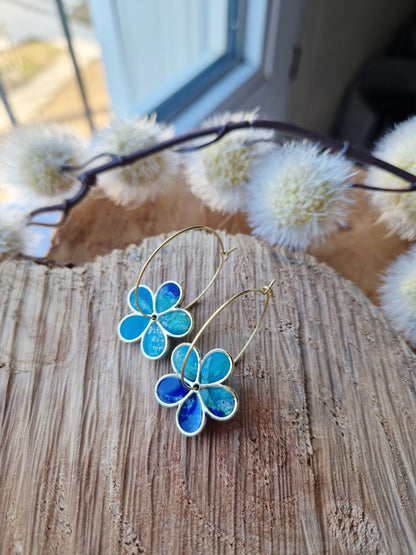 Boucles "Flora 🌸 " Lagon.