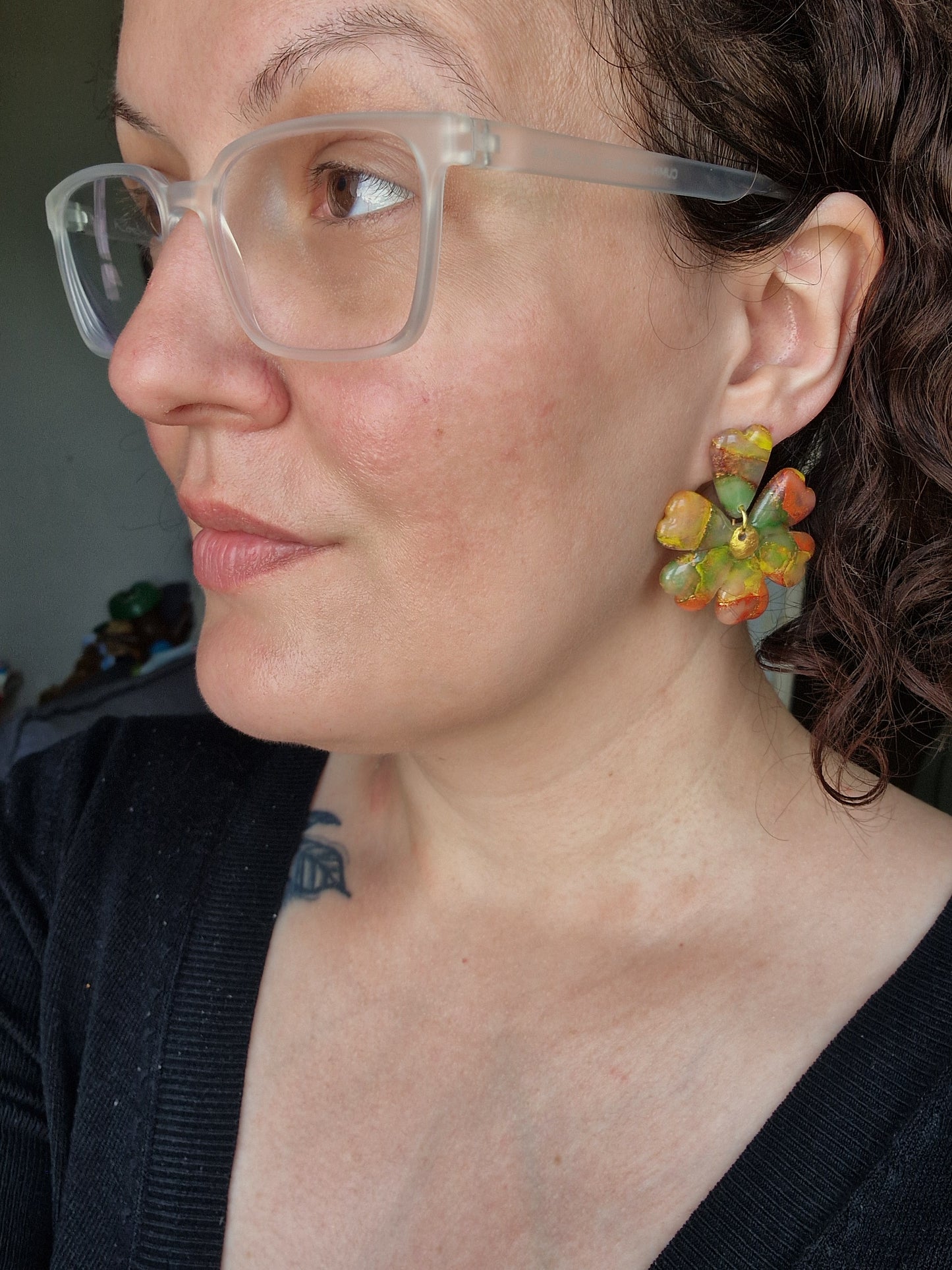 Boucles "Fleurs pétale".