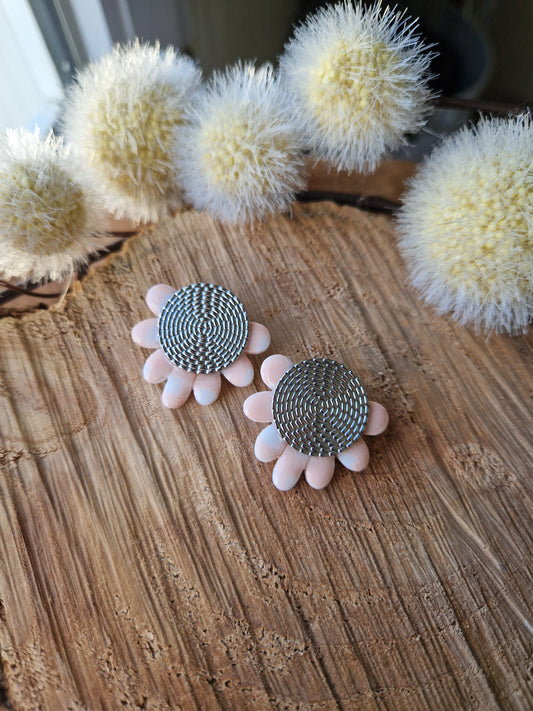 Boucles "Fanny" Vichy 🩷 argent.