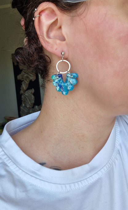 Boucles "Lilia" lagon.