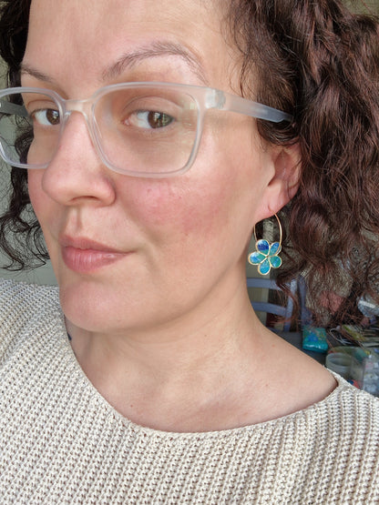Boucles "Flora" Lagon.
