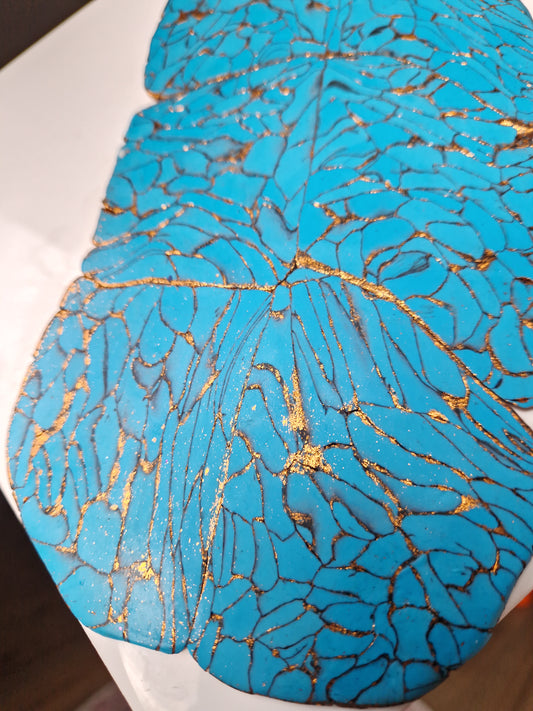 Minies pampilles effet "Pierre Turquoise 🩵" (sans créoles) finition brillante.