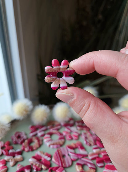 Pampilles "Framboise givrée 💓" finition brillante (sans créoles).