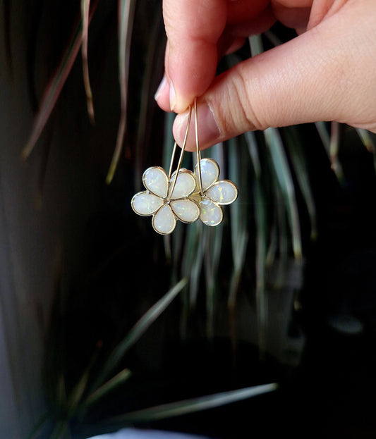 Boucles "Flora 🌸" Opale ✨️