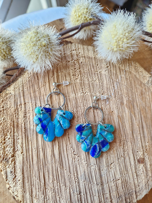 Boucles "Lilia" lagon.