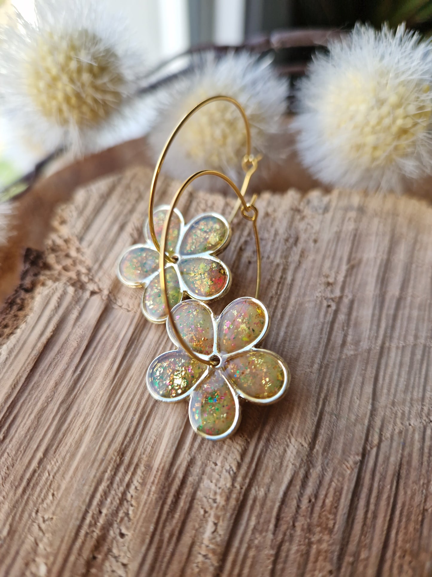 Boucles "Flora 🌸" anti gaspi Néon 💚💛🧡🩷.