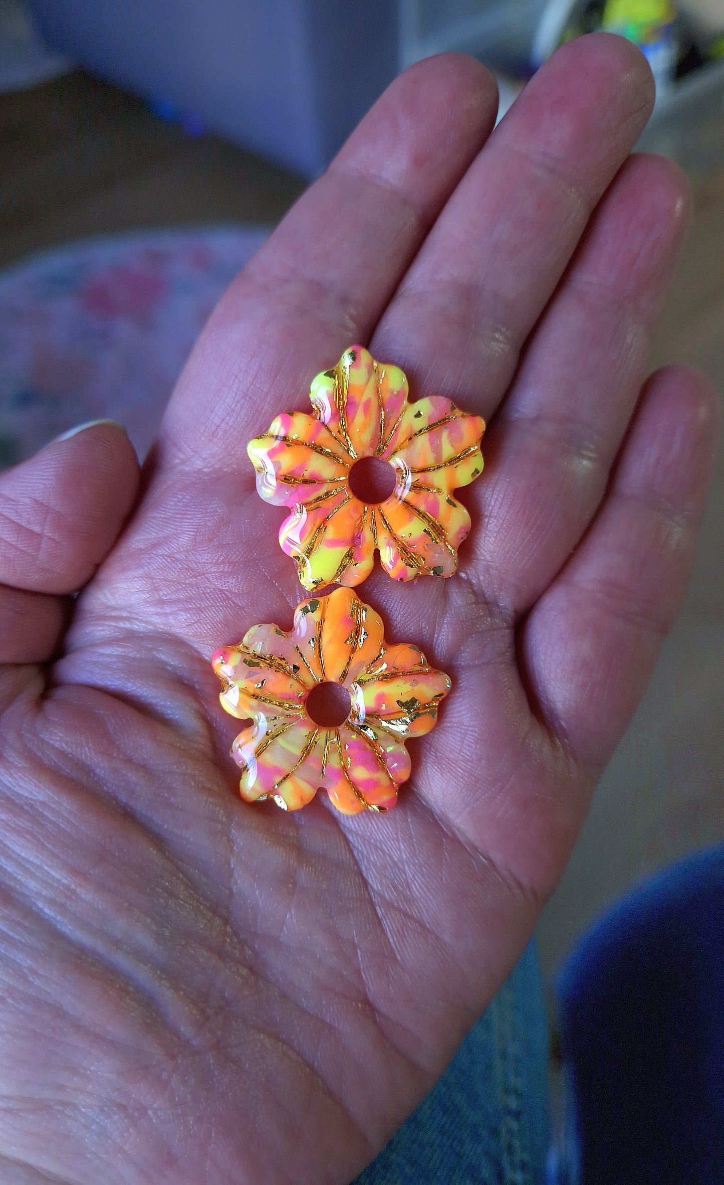 Pampilles "Bora bora Néon 🌺" (vendues sans créoles).
