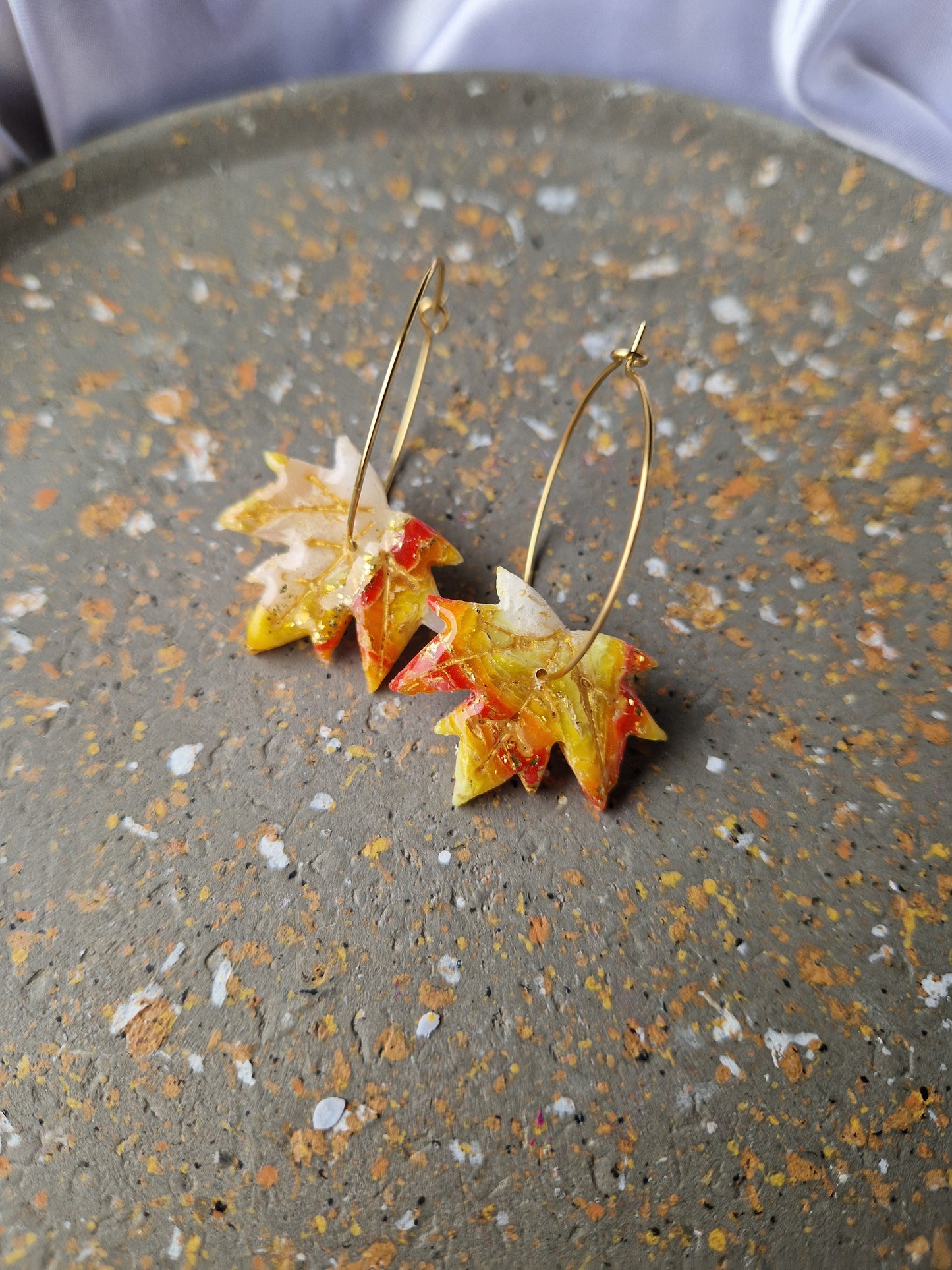 Boucles "Feuilles 🍁🧡"