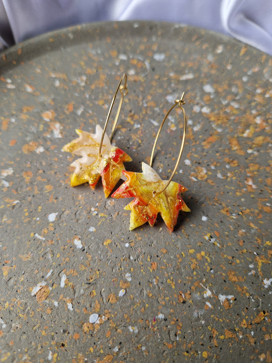 Boucles "Feuilles 🍁🧡"
