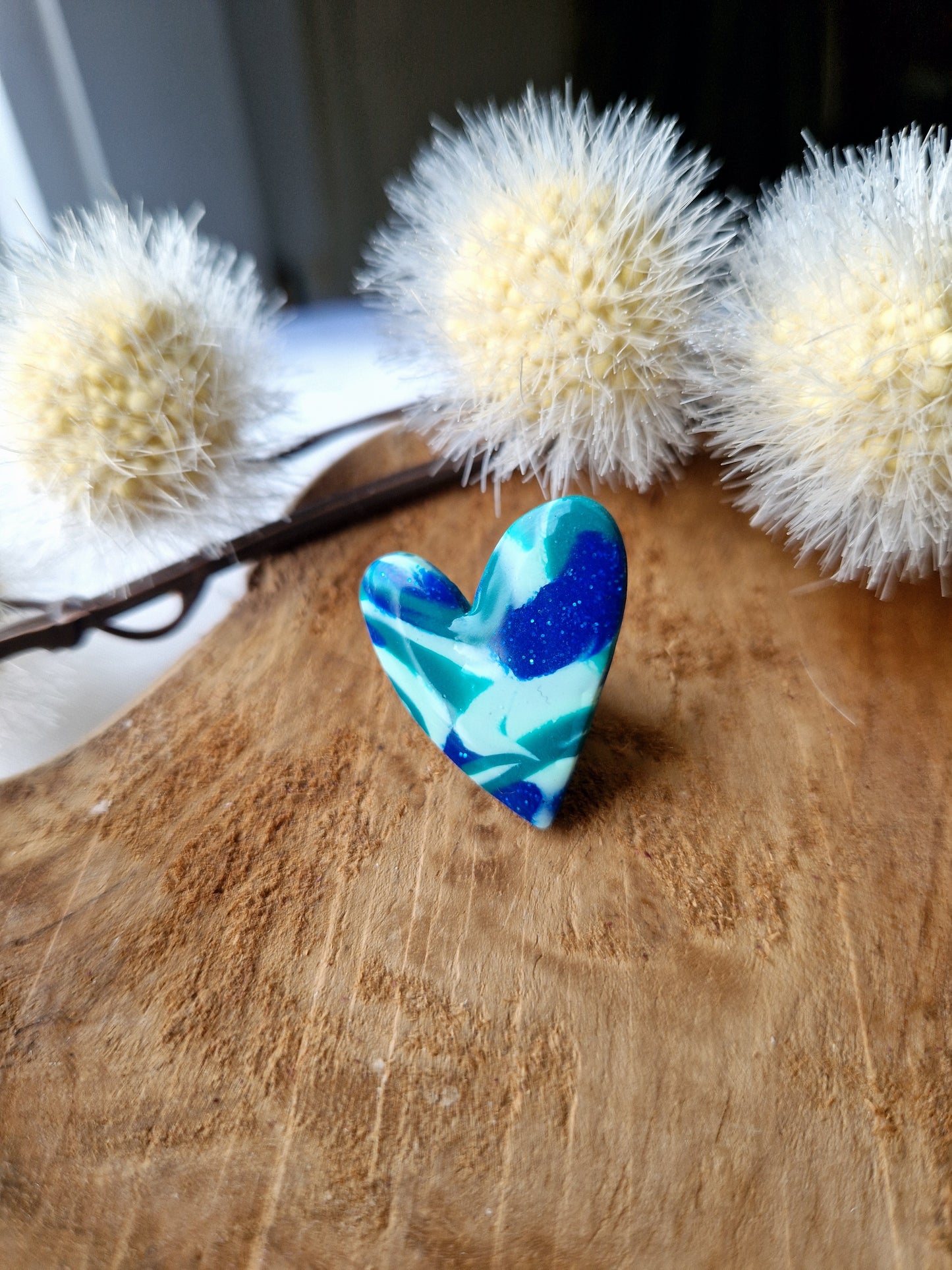 Pin's marbré bleu, vert menthe, vert émeraude 🩵💚