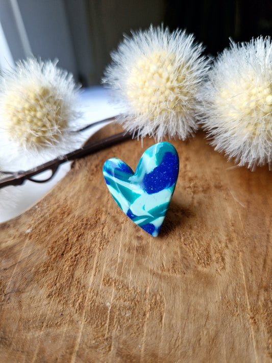 Pin's marbré bleu, vert menthe, vert émeraude 🩵💚
