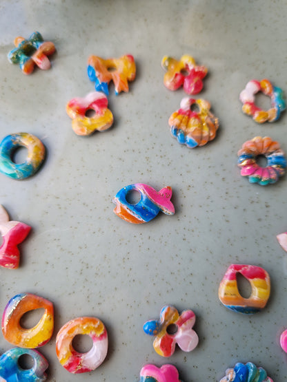 Minies pampilles effet pierre d'agate Rainbow 🌈 finition brillantes (sans créoles)