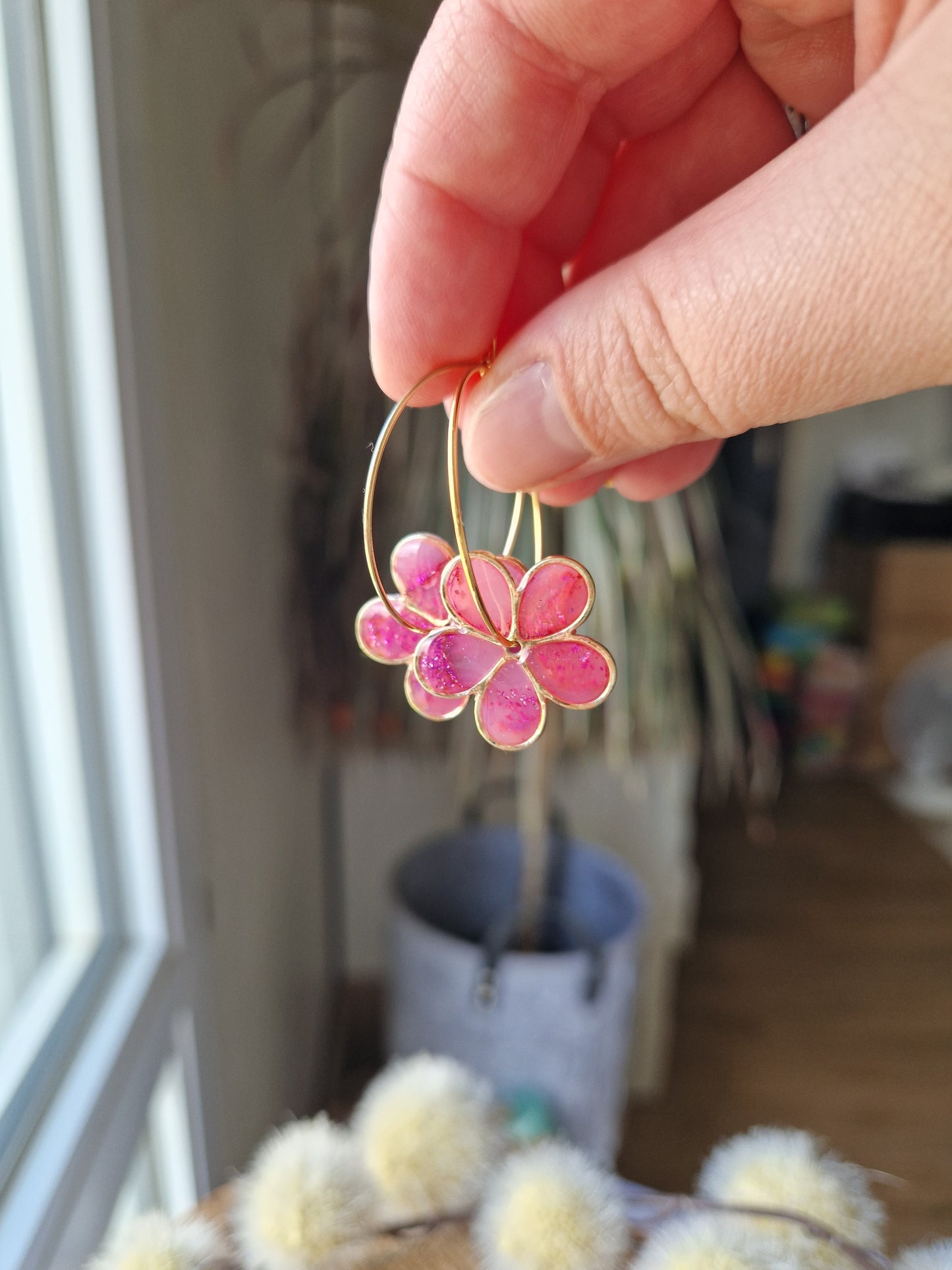 Boucles "Flora" marbrées 🩷💜