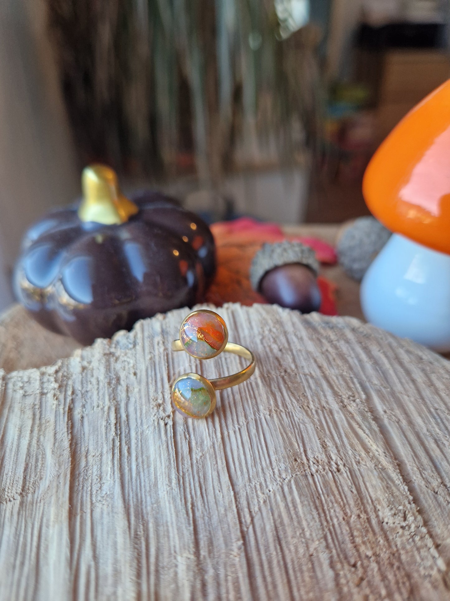 Bague ajustable "Couleurs d'automne 🐿🍂🦊🍁".