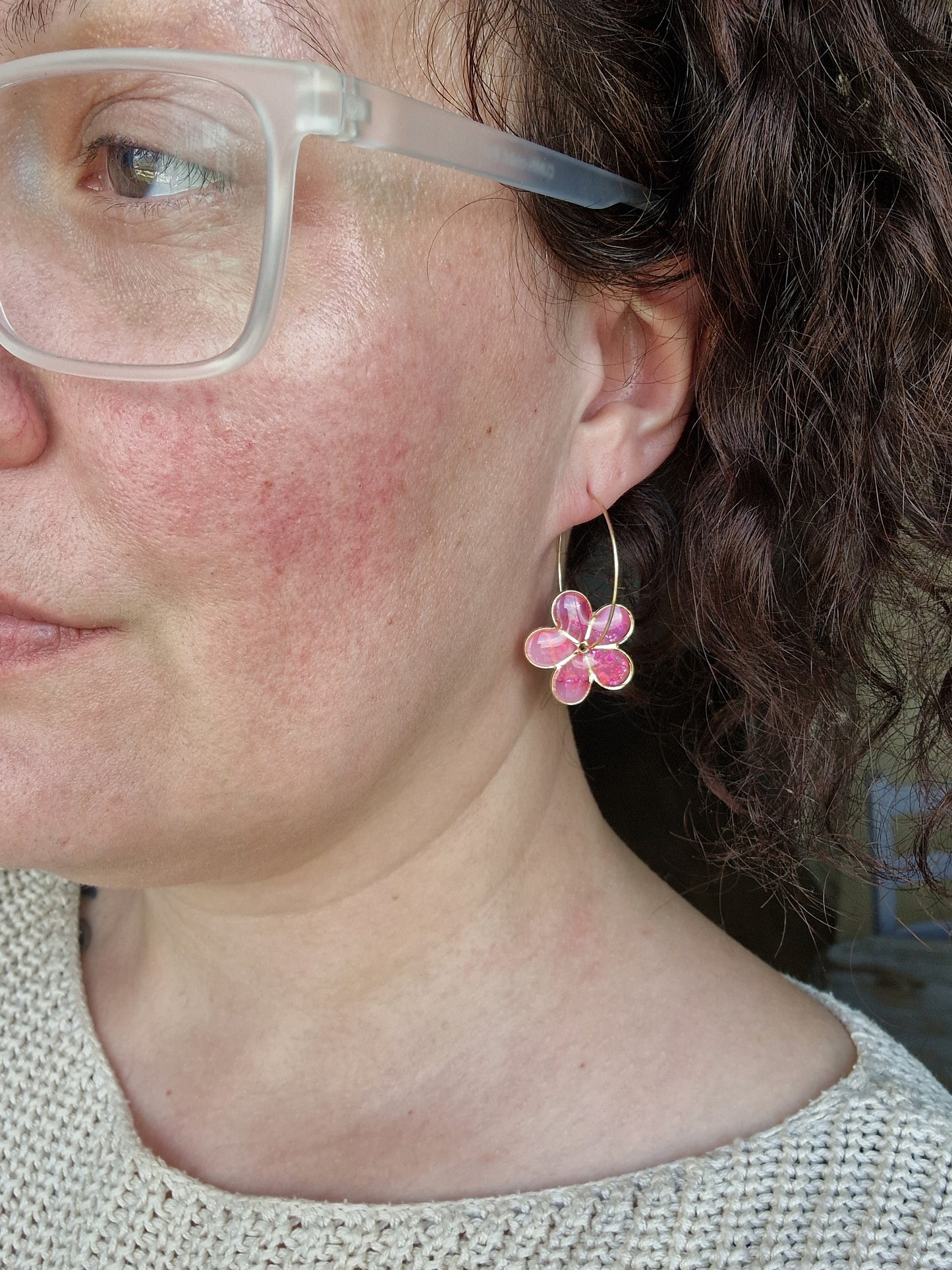 Boucles "Flora" marbrées 🩷💜