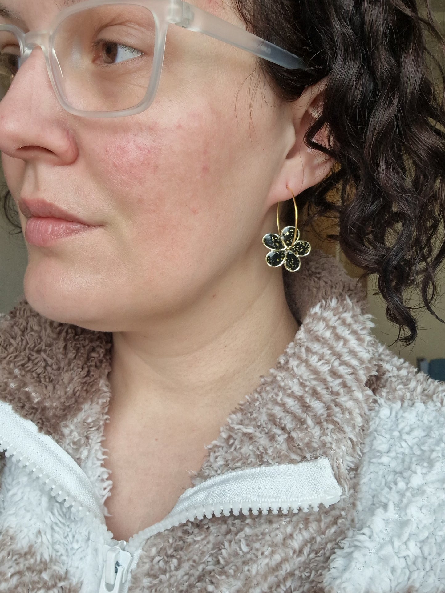 Les boucles "Flora 🌸" Chic 🖤✨️ (réservées à Lucie).