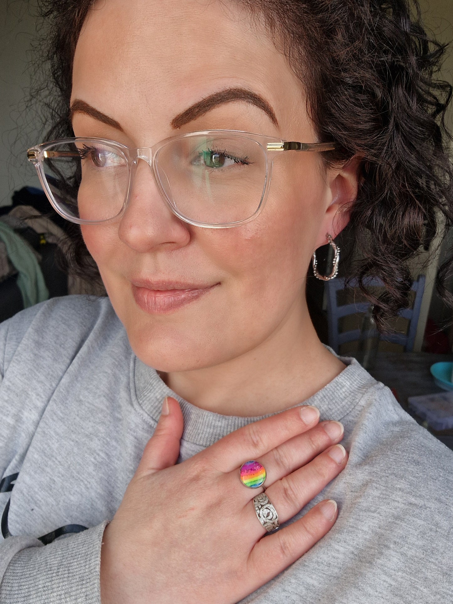 Bague ajustable Argent.