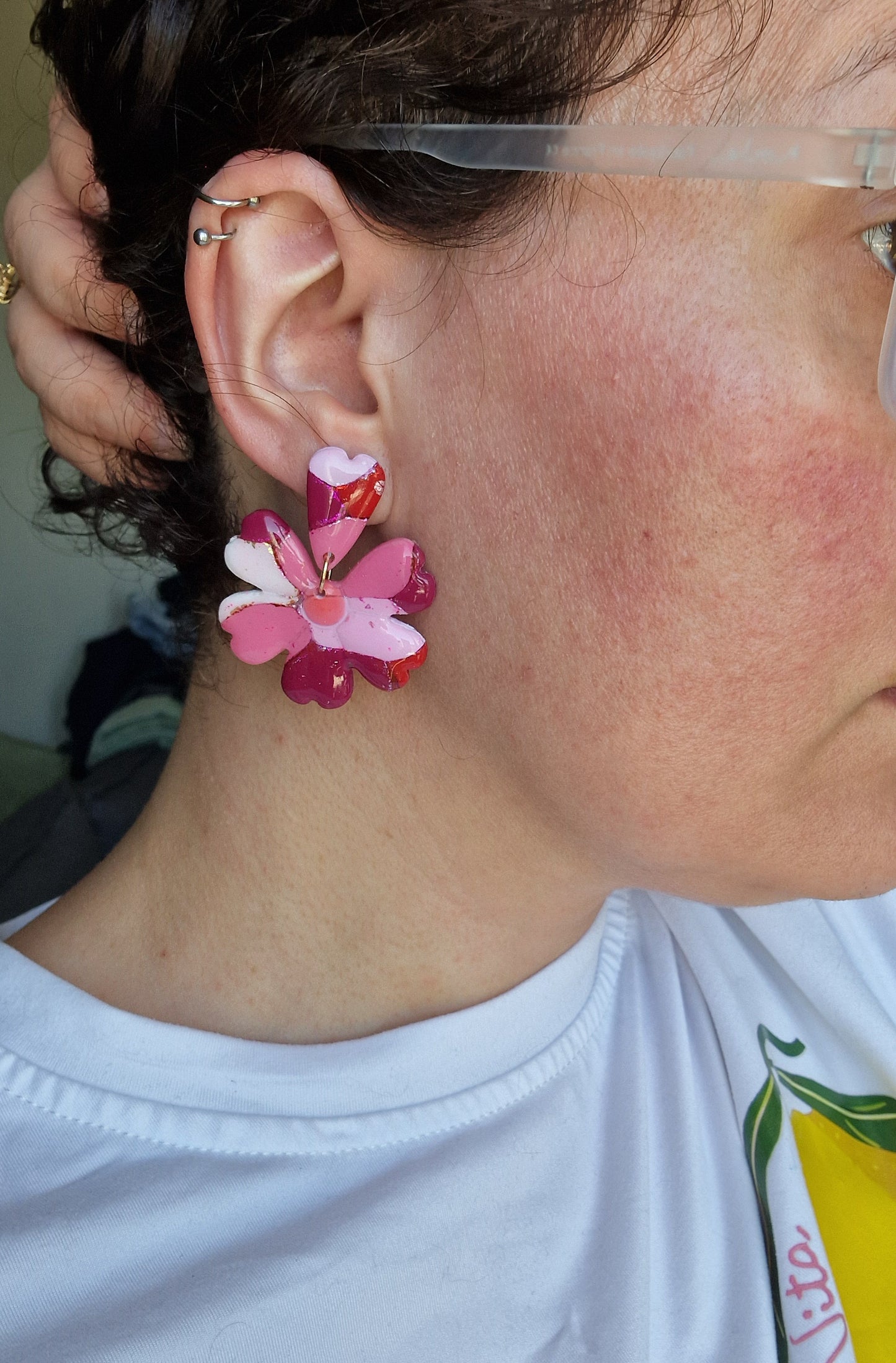 Boucles "Fleurs pétale 🌸" Pink Lovely.